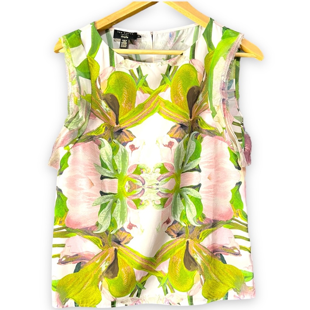 Ted baker kaytee jungle orchard floral sleeveless tank top women’s 0 / xxs